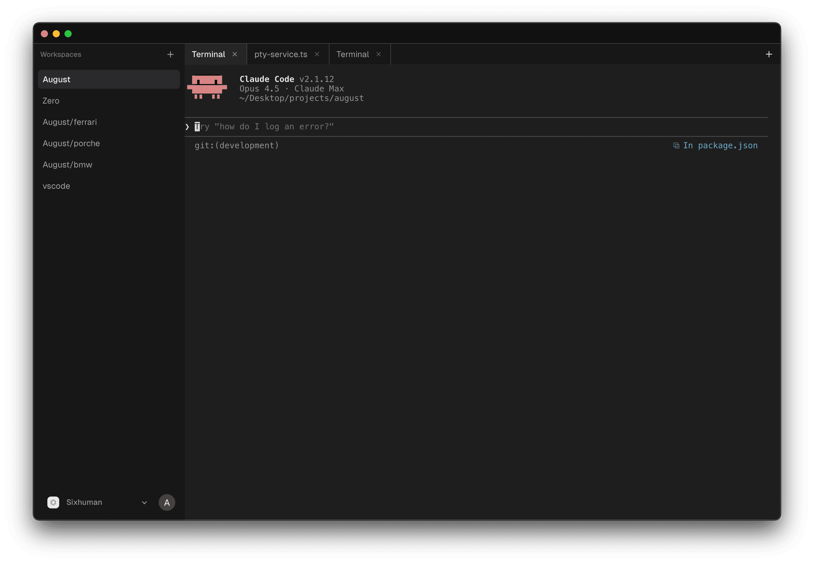 August app with multiple workspaces